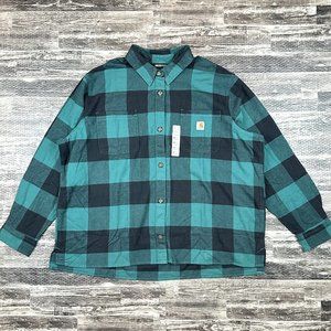 Carhartt XXL Rugged Flex Loose Fit Midweight Flannel Long-Sleeve Plaid Shirt NWT